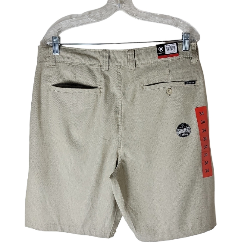 Hang Ten chervon stripe khaki shorts men size 34 - Picture 2 of 9